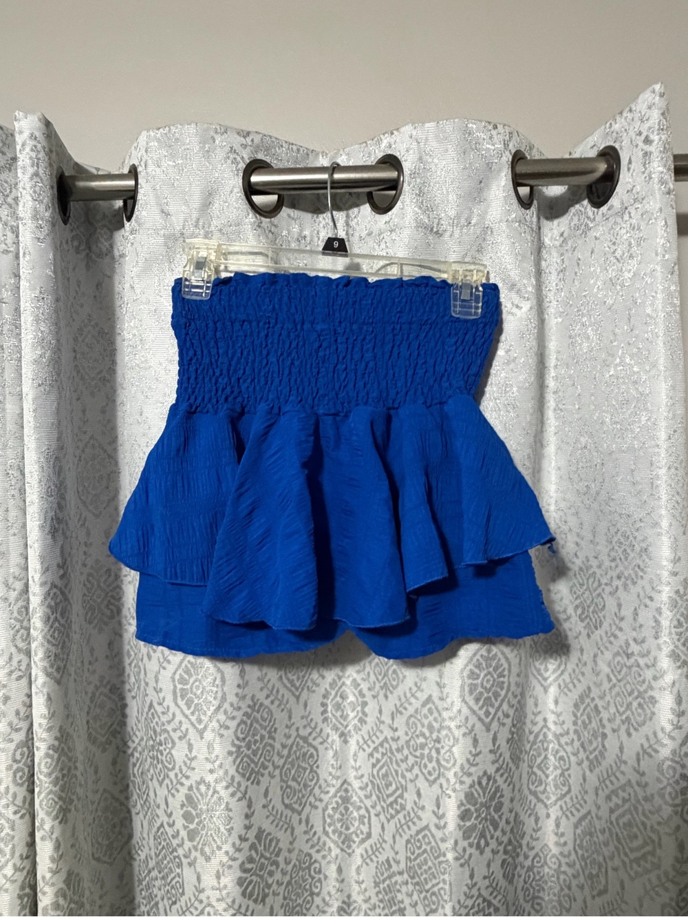 Blue Smocked Ruffle Mini Skirt - Picture 2 of 2